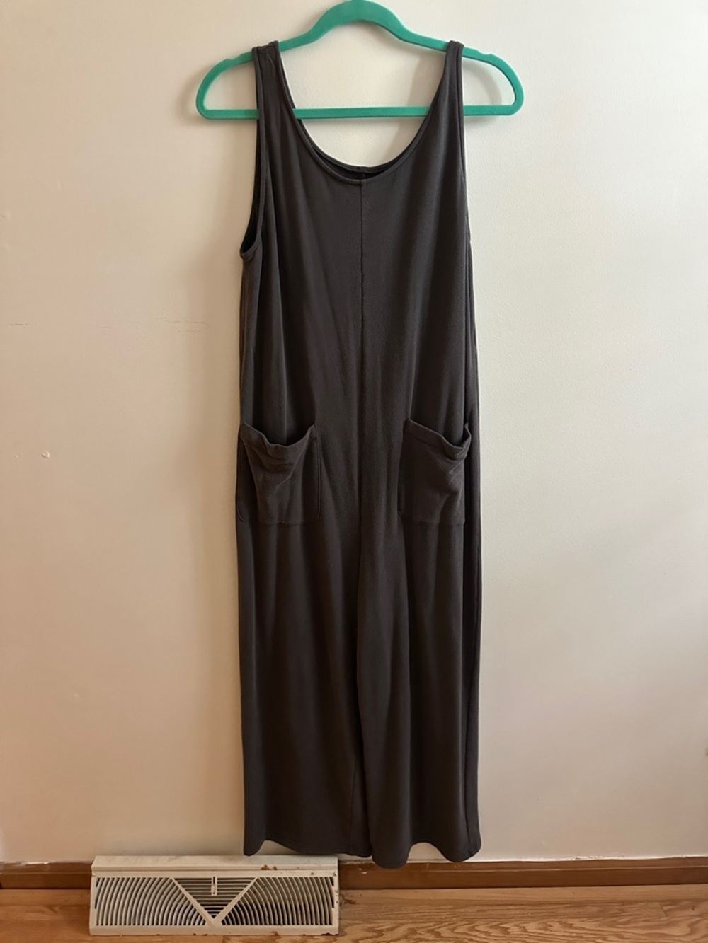 Madewell Sleeveless Dark Gray Jumpsuit with Front Pockets